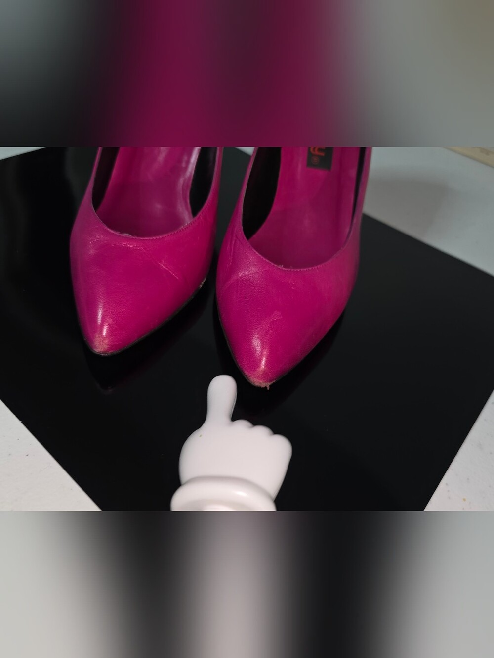Proxy Vintage 80's Bright Pink Scalloped-Edge Sculpted Heel Women's Pumps Sz 8M - Picture 16 of 17